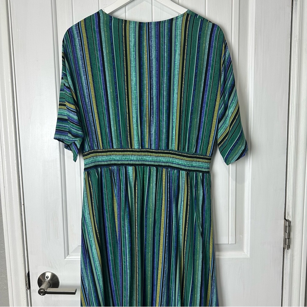 BloomChic Striped Maxi Dress in Green and Blue - Picture 6 of 8